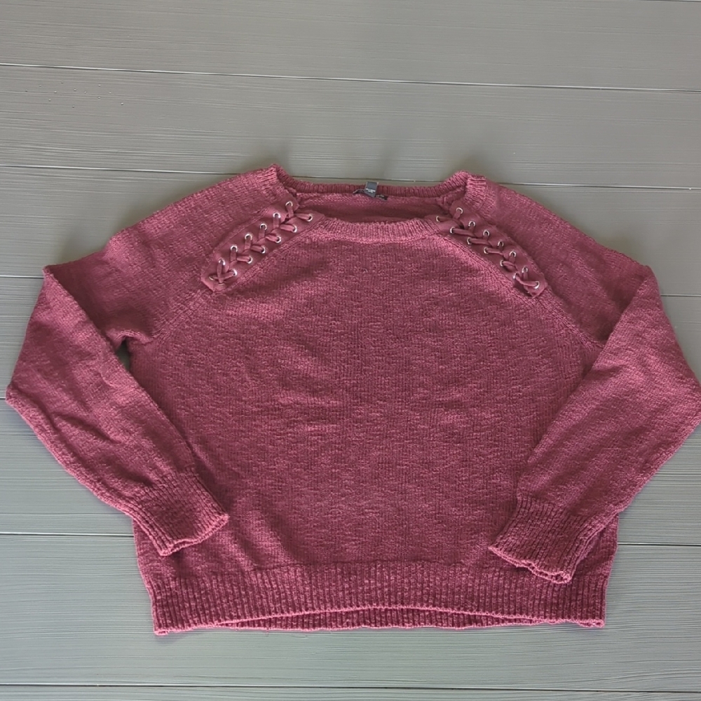 Express Women's Crew Neck Pink/Mauve/ Rose Tie Details Sweater Small S - Picture 1 of 6